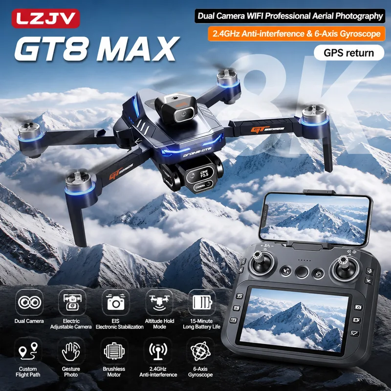 Drone Surveying - GT8 Max โดรนพับได้ 8K HD กล้องคู่ระดับมืออาชีพ
